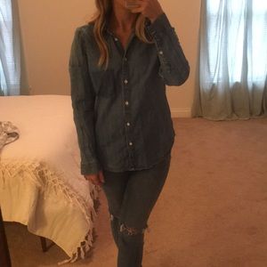 Denim button up